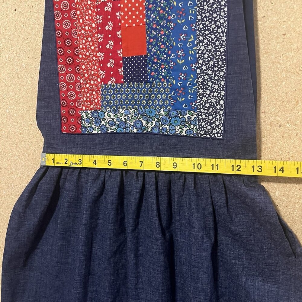 Mother Women’s Patchwork Maxi Dress Vintage Blue Red Size Small Cotton - Picture 7 of 10